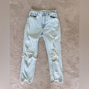 Abercrombie ultra high rise straight ankle jean